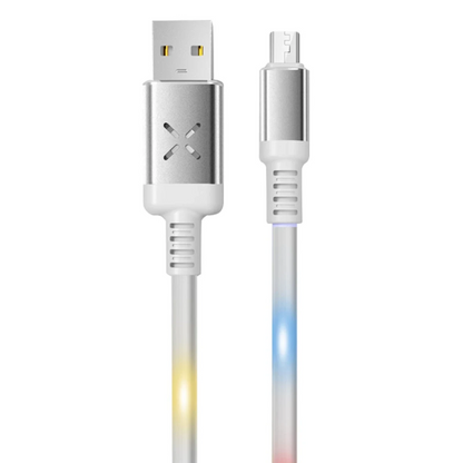 Konfulon DC09 Ses Duyarlı Işıklı Micro USB Kablo 1M 2A - Beyaz