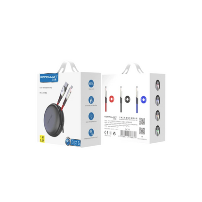 Konfulon DC16 Micro USB Kablo 1M 2.4A - Siyah