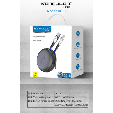 Konfulon DC18 Type-C Kablo 1M 5A