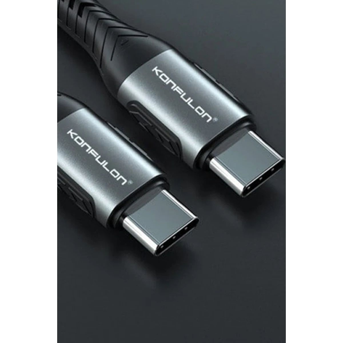 Konfulon DC43 Type-C to Type-C 1M Örgü 60W Hızlı Şarj Kablo - Yeşil