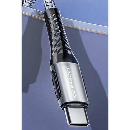 Konfulon DC43 Type-C to Type-C 1M Örgü 60W Hızlı Şarj Kablo - Yeşil