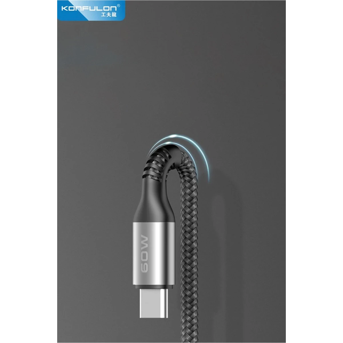 Konfulon DC62 3in1 Type-C to 60W Type-C / 12W Lightning / 15W Micro 1.2M Hızlı Şarj Kablo - Siyah