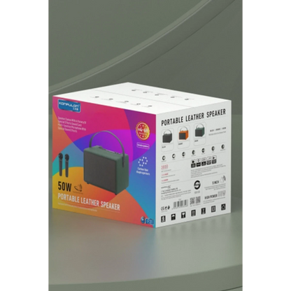 Konfulon F31 50W Sürücülü 2 Adet Mikrofonlu BT 5.2 Kablosuz Hoparlör - Yeşil