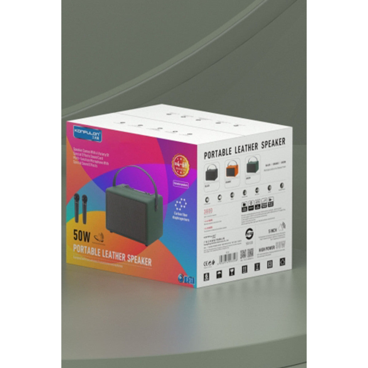 Konfulon F31 50W Sürücülü 2 Adet Mikrofonlu BT 5.2 Kablosuz Hoparlör