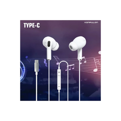 Konfulon INA16 Type-C Kablolu Kulak İçi Kulaklık - Beyaz