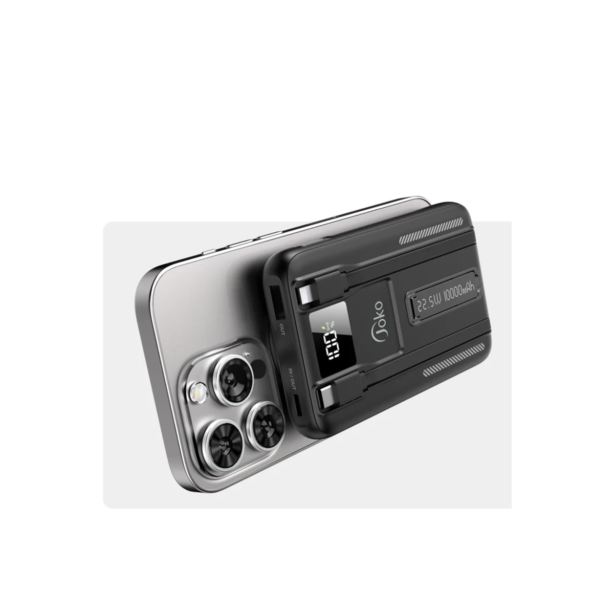 Joko J39 10.000 mAh 20W PD Dahili Kablolu Magsafe Powerbank - Turuncu
