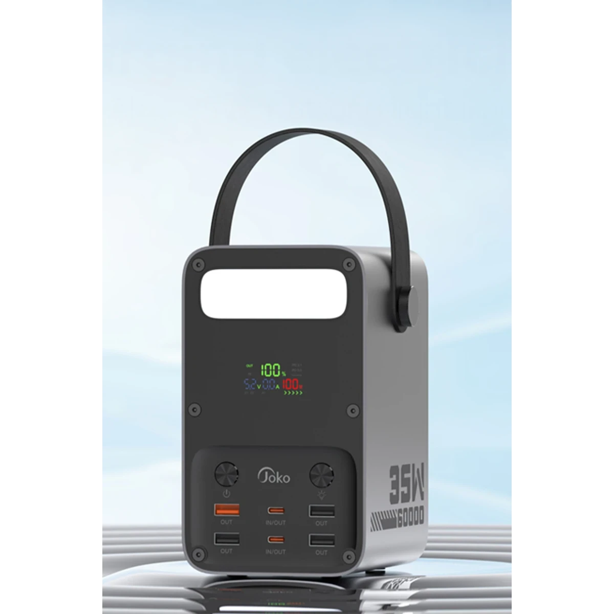 Joko J51 60.000 mAh Dijital Sarj Göstergeli Led Işıklı 35W PD Powerbank - Gümüş