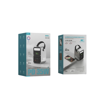 Joko J51 60.000 mAh Dijital Sarj Göstergeli Led Işıklı 35W PD Powerbank - Gümüş