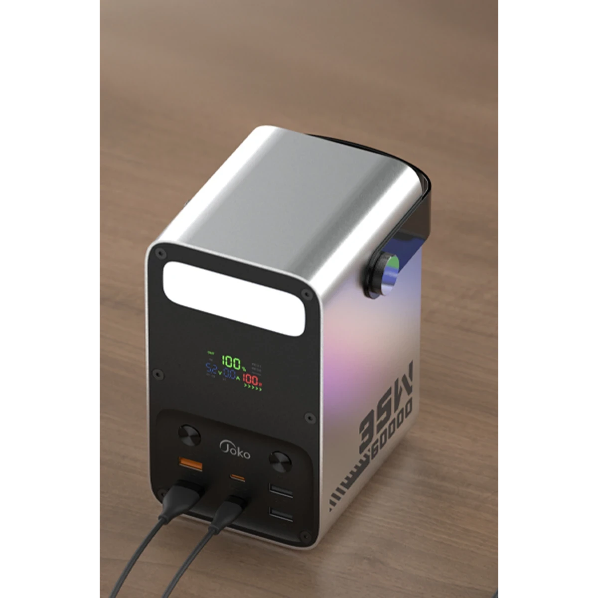 Joko J51 60.000 mAh Dijital Sarj Göstergeli Led Işıklı 35W PD Powerbank - Gümüş