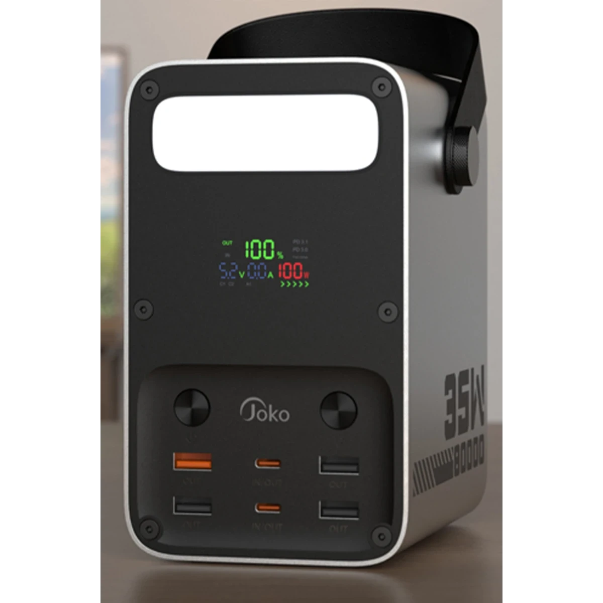 Joko J52 80.000 mAh Dijital Şarj Göstergeli Led Işıklı 35W PD Powerbank - Gümüş