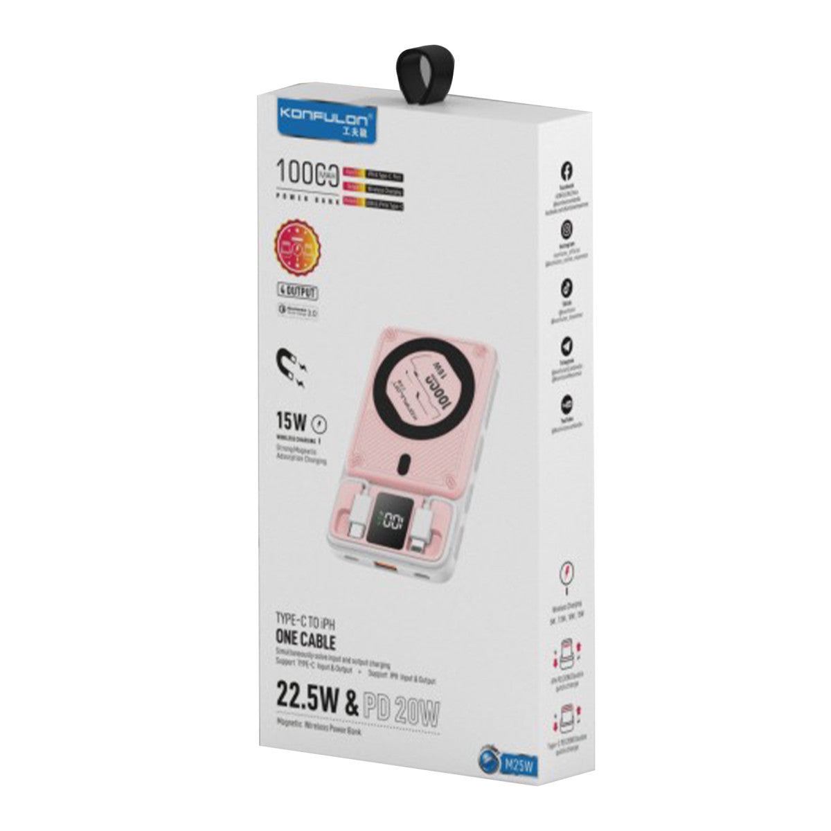 Konfulon M25W 10.000 mAh 20W PD Magsafe Powerbank