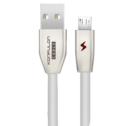 Konfulon S53 Led Işıklı Micro USB Kablo 1M 3A - Beyaz