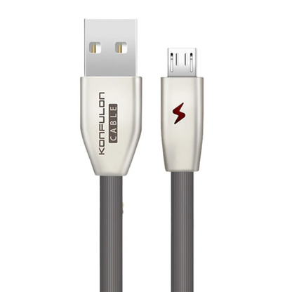 Konfulon S53 Led Işıklı Micro USB Kablo 1M 3A - Siyah