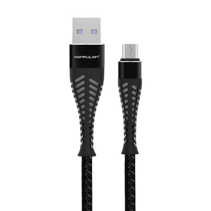 Konfulon S61 Micro USB Kablo 1.2M 2.1A - Siyah