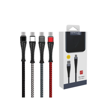 Konfulon S61 Micro USB Kablo 1.2M 2.1A - Siyah