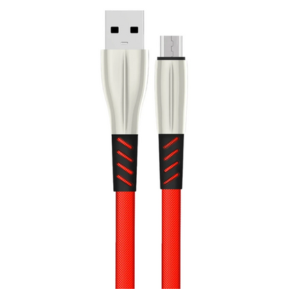 Konfulon S88 Metal Uçlu Micro USB Kablo 1M 2.4A - Kırmızı