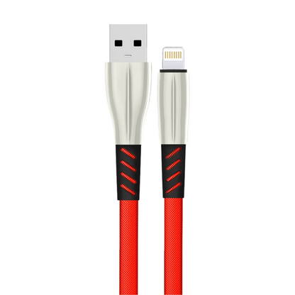 Konfulon S89 Metal Uçlu Lightning Kablo iphone Uyumlu 1M 2.4A - Kırmızı