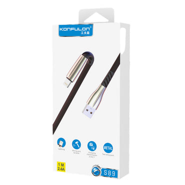 Konfulon S89 Metal Uçlu Lightning Kablo iphone Uyumlu 1M 2.4A