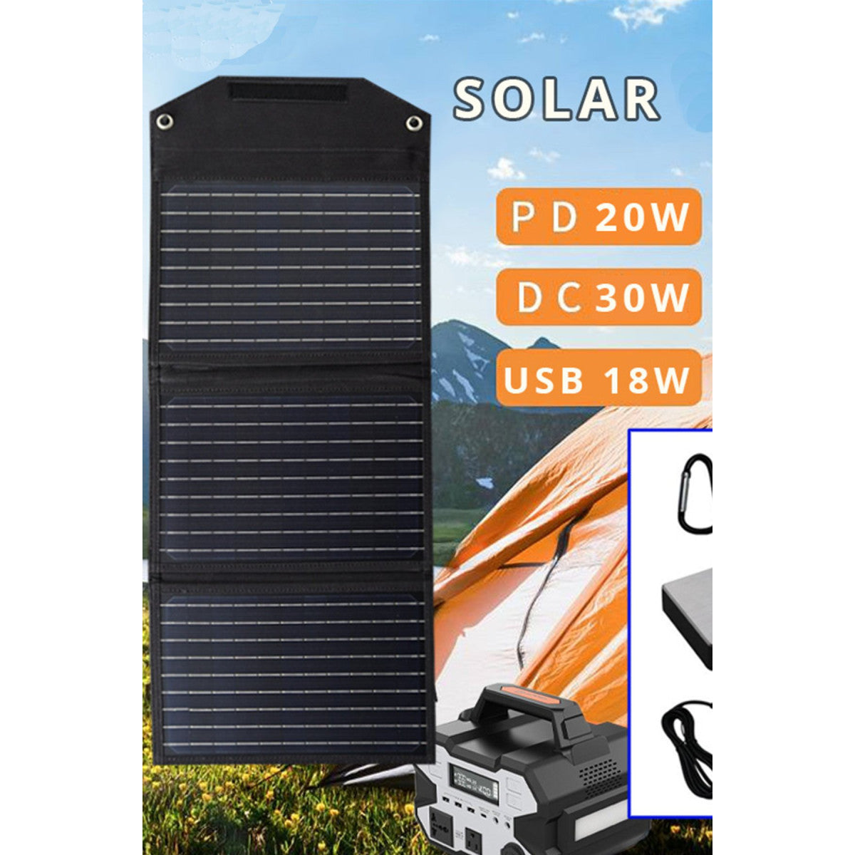 Konfulon SH-03 30W Hızlı Şarj Taşınabilir Güneş Enerji Paneli Şarj İstasyonu