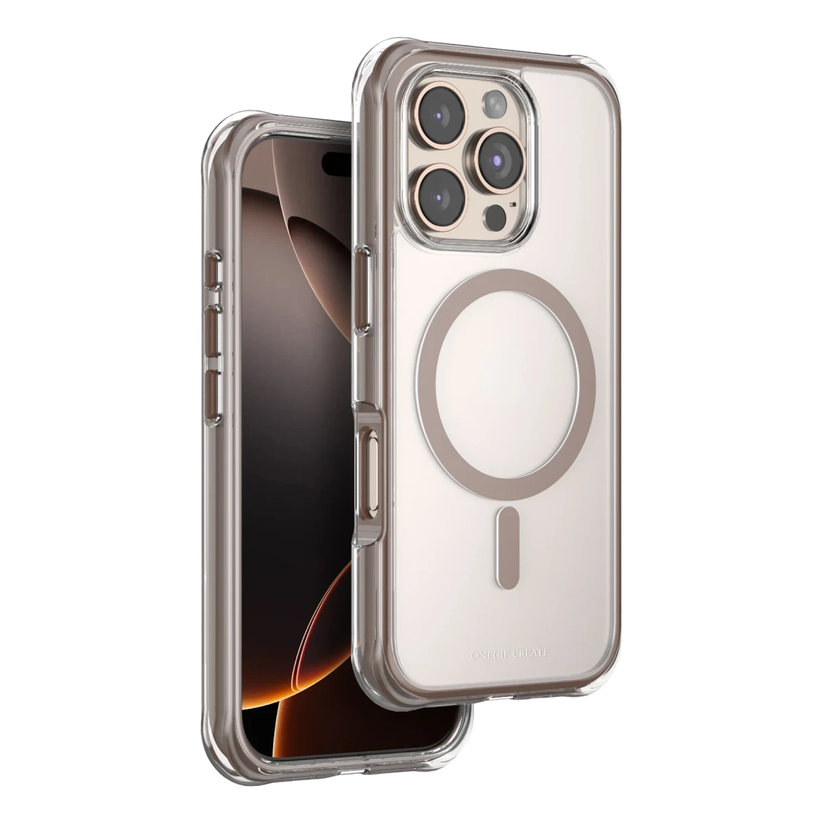 Onegif Apple iPhone 16 Pro Hulk Magsafe Kapak - Çöl Titanyum