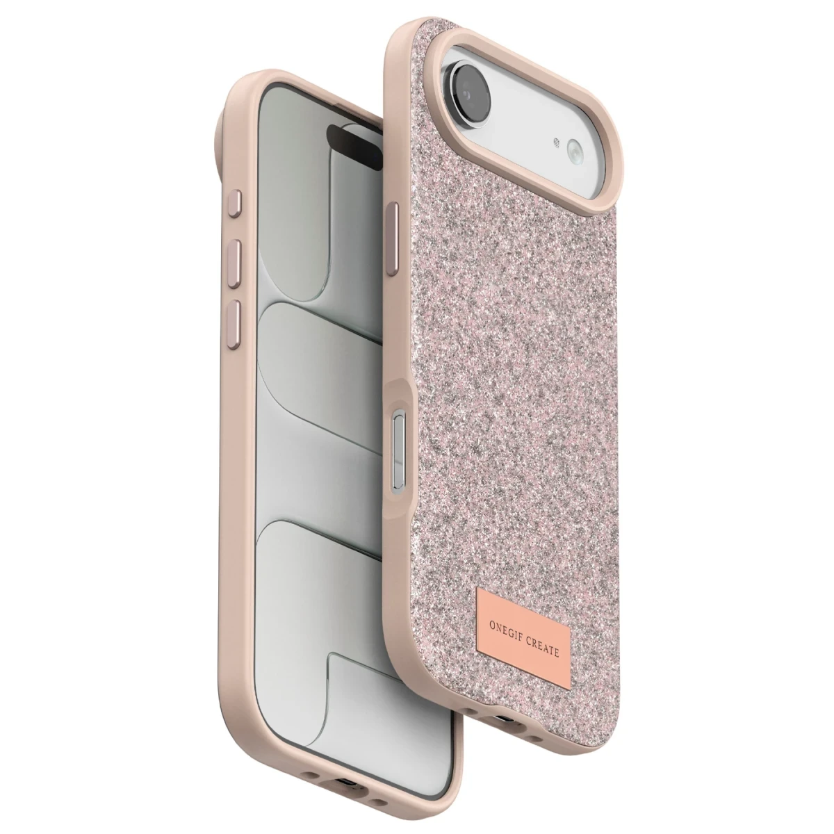 Onegif Apple iPhone 17 Air Bright Simli Kapak - Pembe