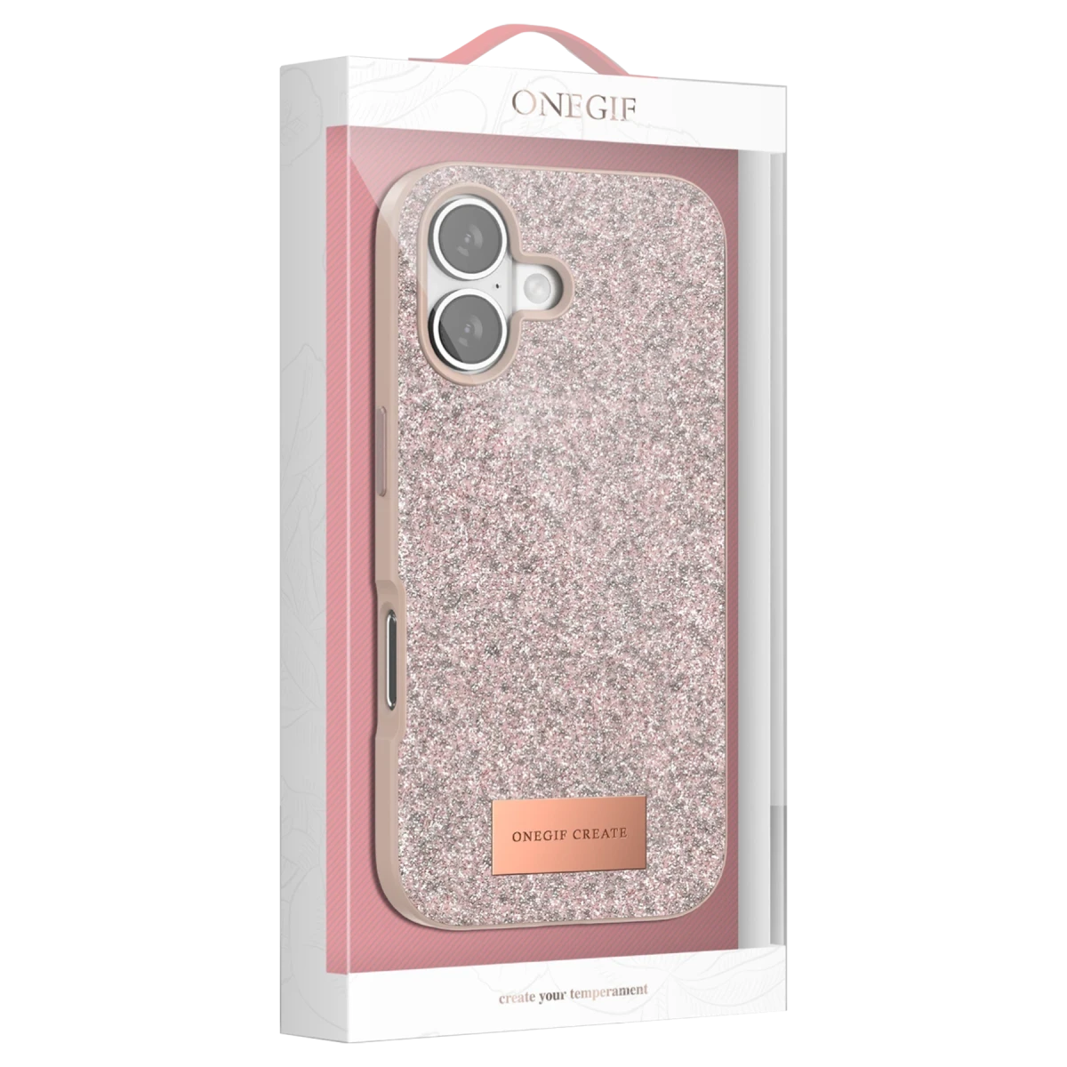 Onegif Apple iPhone 17 Air Bright Simli Kapak - Pembe