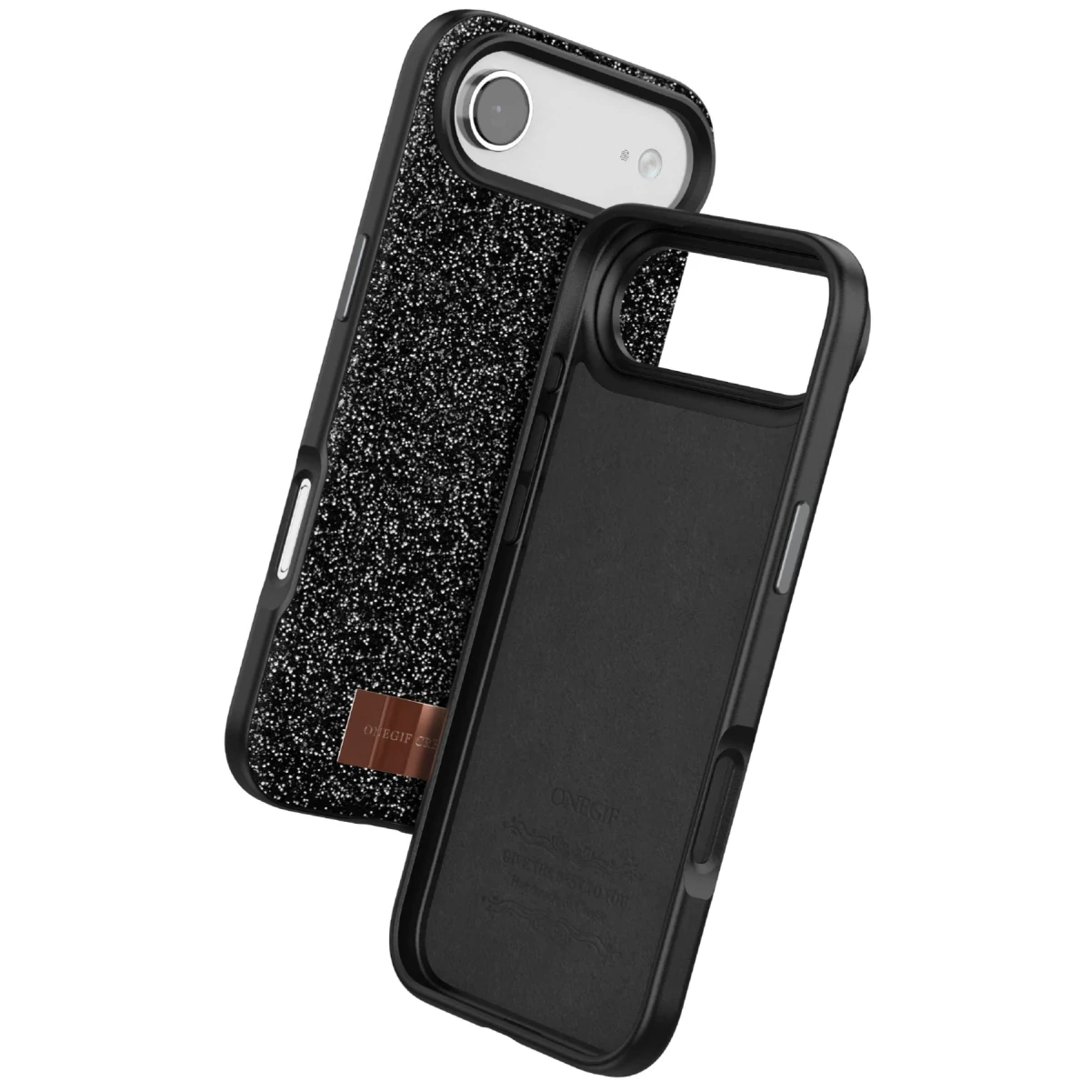 Onegif Apple iPhone 17 Air Bright Simli Kapak - Siyah