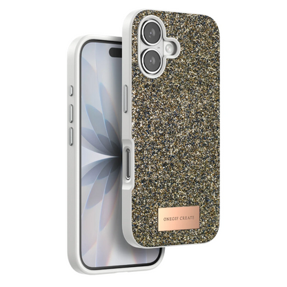 Onegif Apple iPhone 17 Bright Simli Kapak - Çöl Titanyum