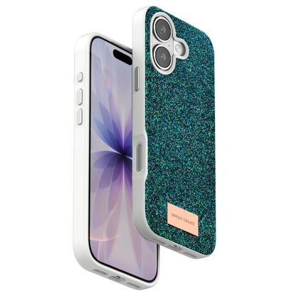 Onegif Apple iPhone 17 Bright Simli Kapak - Koyu Yeşil