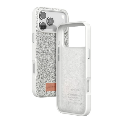 Onegif Apple iPhone 17 Pro Bright Simli Kapak - Beyaz