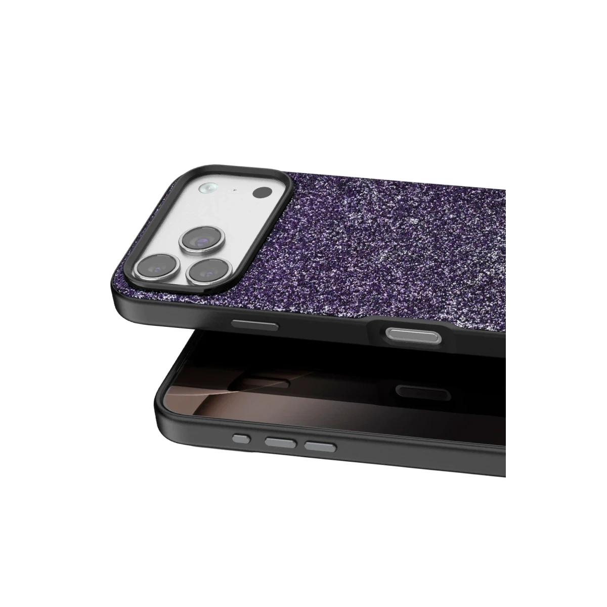 Onegif Apple iPhone 17 Pro Bright Simli Kapak - Derin Mor