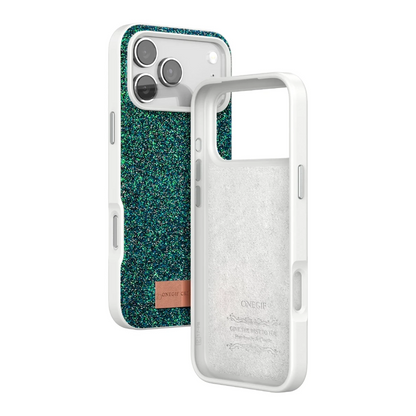 Onegif Apple iPhone 17 Pro Bright Simli Kapak - Koyu Yeşil