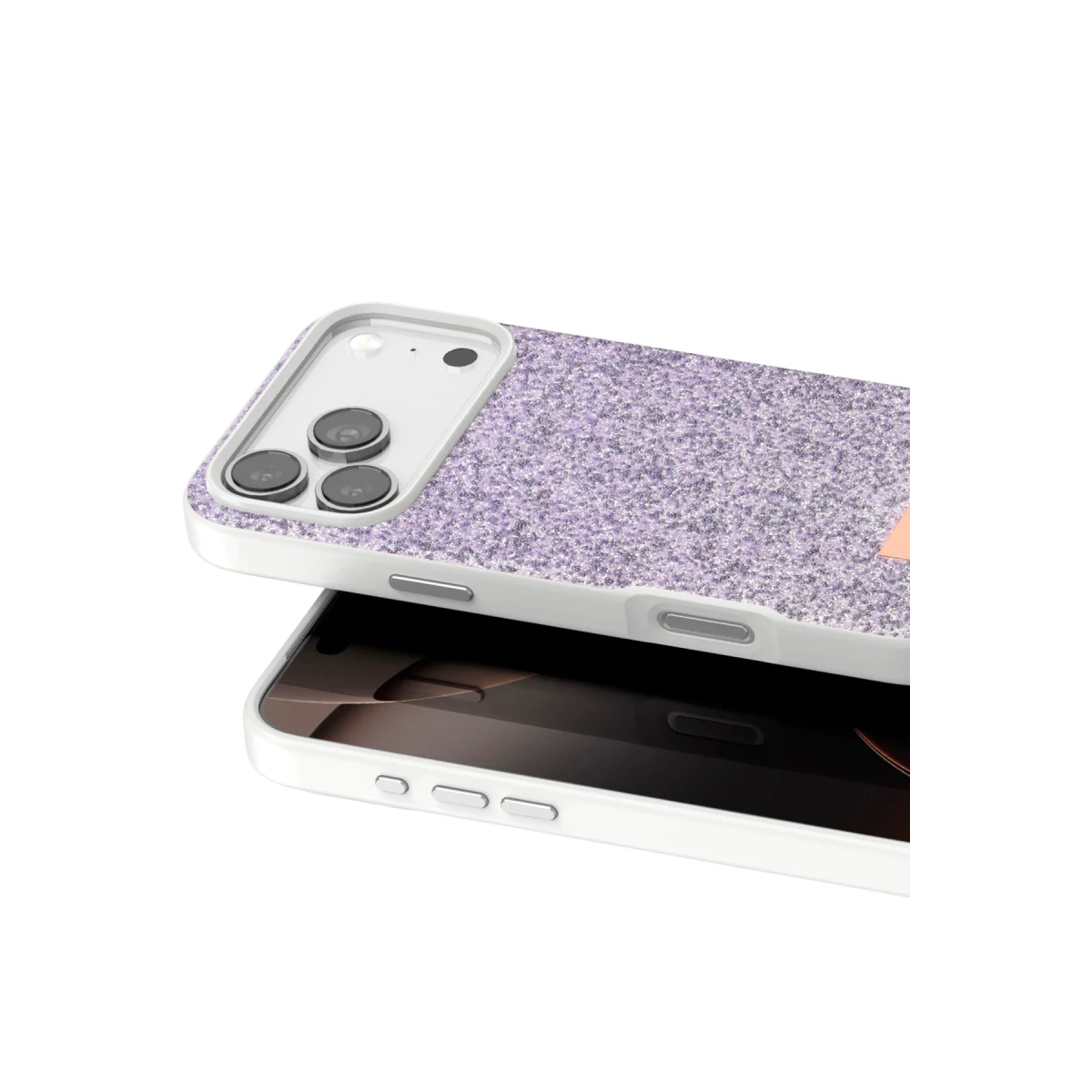 Onegif Apple iPhone 17 Pro Bright Simli Kapak - Lila