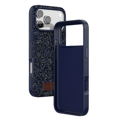 Onegif Apple iPhone 17 Pro Bright Simli Kapak - Mavi