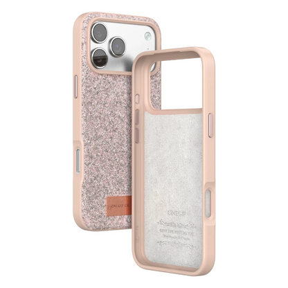 Onegif Apple iPhone 17 Pro Bright Simli Kapak - Pembe