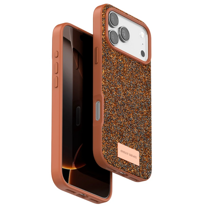 Onegif Apple iPhone 17 Pro Bright Simli Kapak - Turuncu