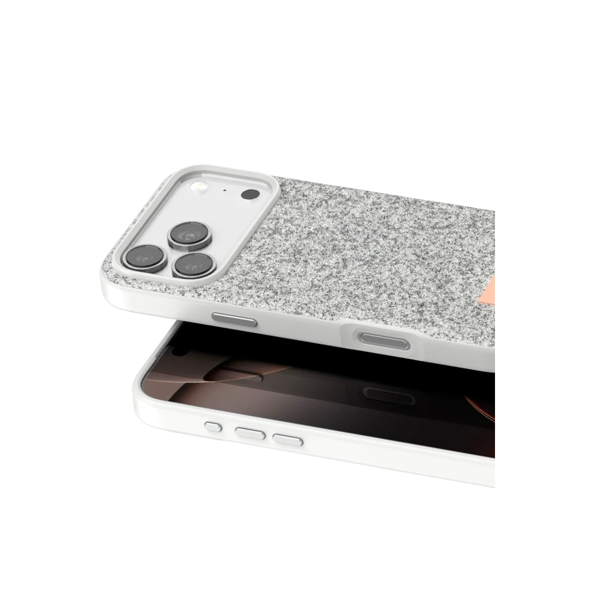 Onegif Apple iPhone 17 Pro Max Bright Simli Kapak - Beyaz