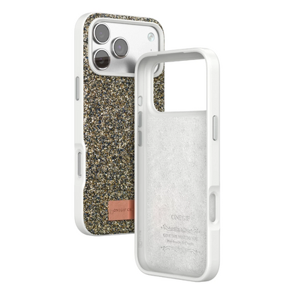 Onegif Apple iPhone 17 Pro Max Bright Simli Kapak - Çöl Titanyum