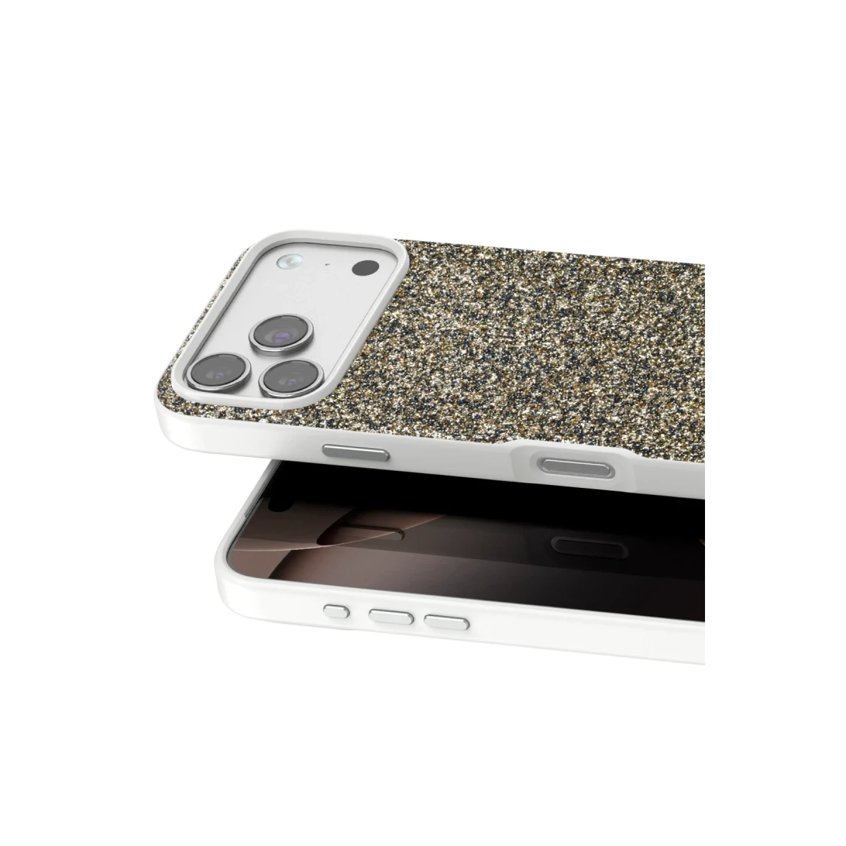 Onegif Apple iPhone 17 Pro Max Bright Simli Kapak - Çöl Titanyum