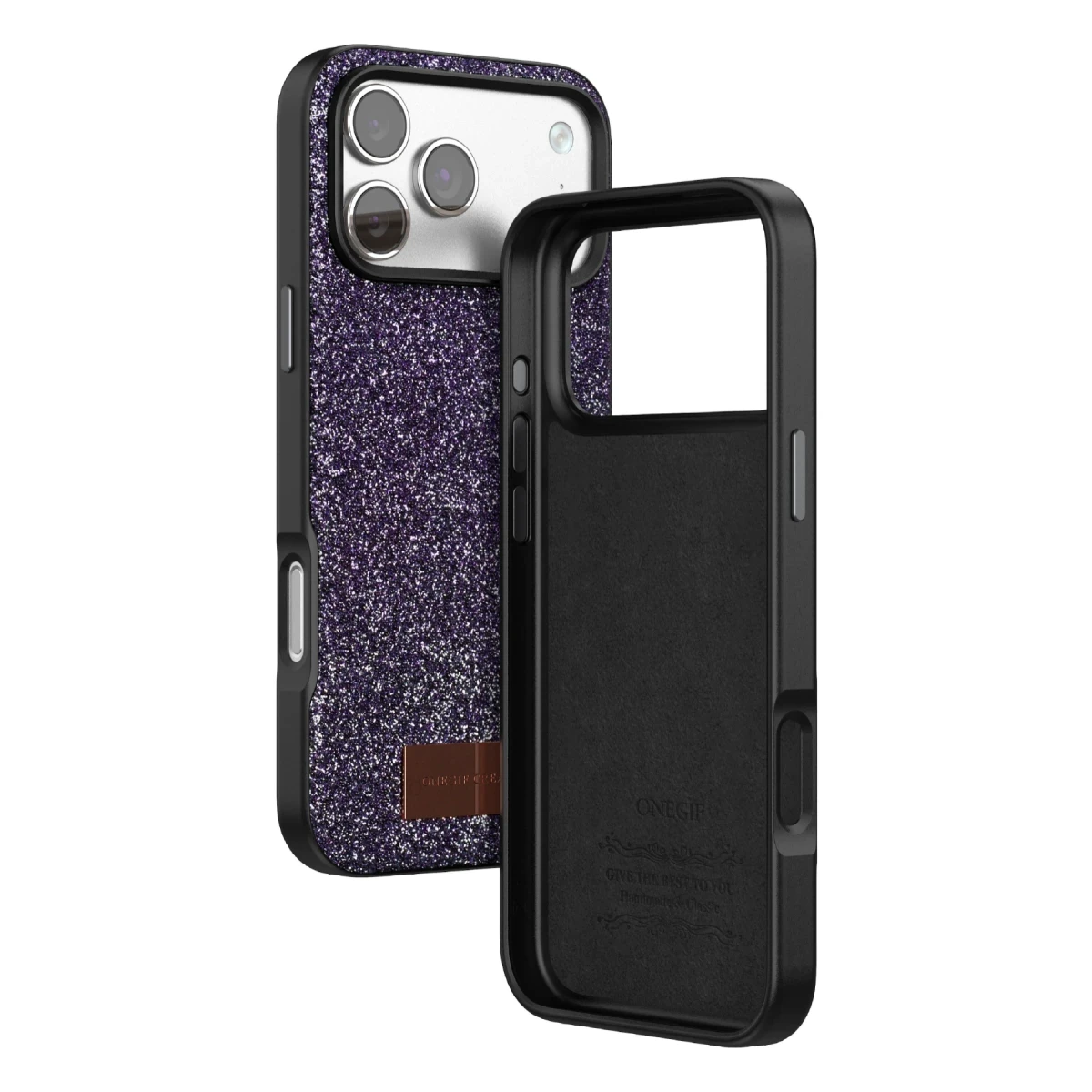 Onegif Apple iPhone 17 Pro Max Bright Simli Kapak - Derin Mor