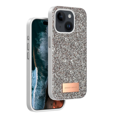 Onegif Apple iPhone 14 Bright Simli Kapak - Gold