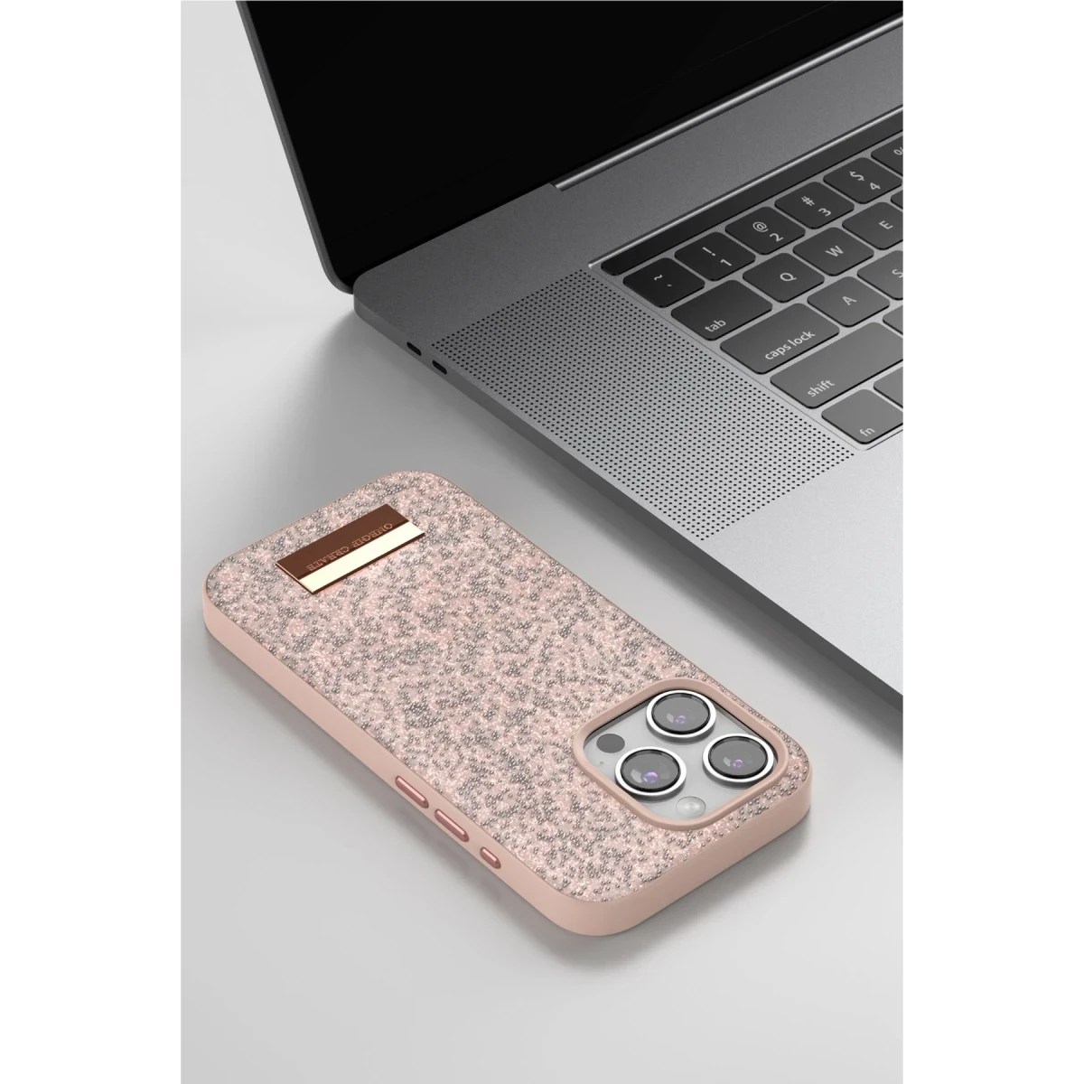 Onegif Apple iPhone 14 Pro Bright Simli Kapak - Pembe