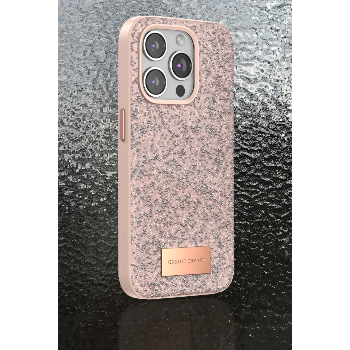 Onegif Apple iPhone 14 Pro Bright Simli Kapak - Siyah