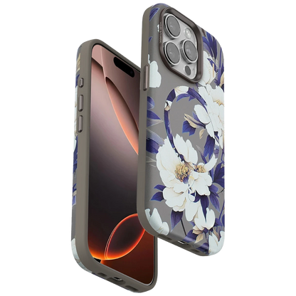 Onegif Apple iPhone 14 Pro Flower Series Magsafe Kapak - Gri