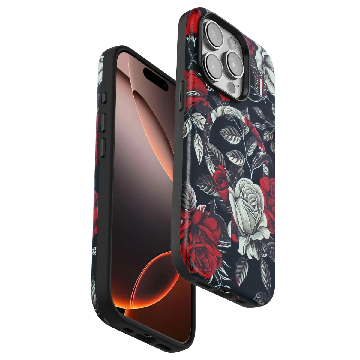Onegif Apple iPhone 14 Pro Max Flower Series Magsafe Kapak - Siyah