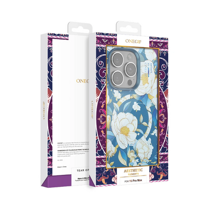 Onegif Apple iPhone 15 Flower Series Magsafe Kapak - Gri