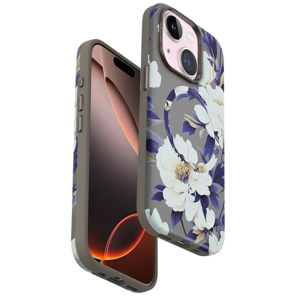 Onegif Apple iPhone 15 Plus Flower Series Magsafe Kapak - Gri
