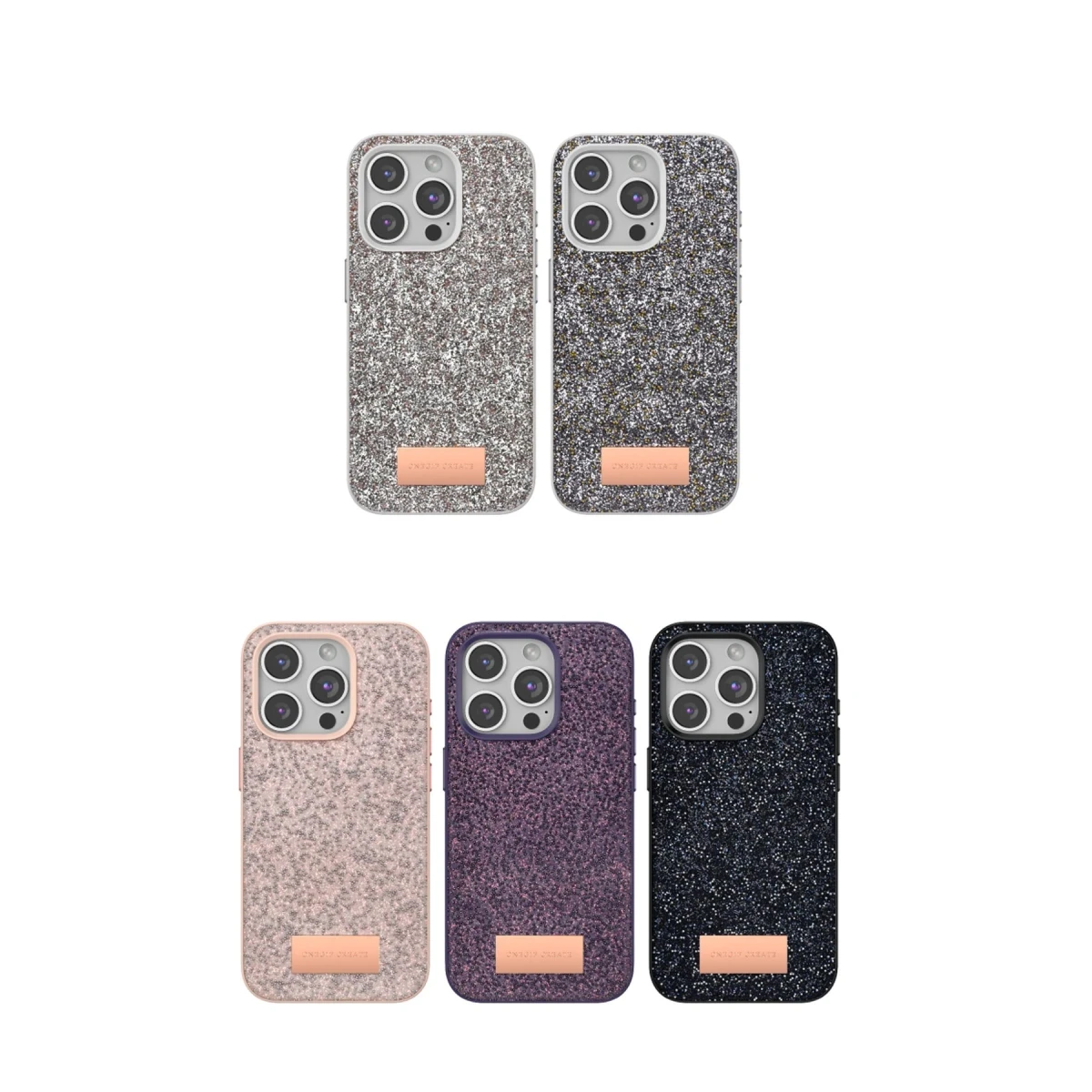 Onegif Apple iPhone 15 Pro Bright Simli Kapak - Derin Mor
