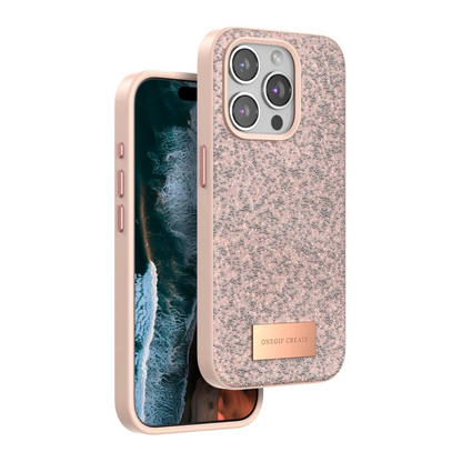Onegif Apple iPhone 15 Pro Bright Simli Kapak - Pembe