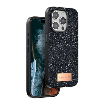 Onegif Apple iPhone 15 Pro Max Bright Simli Kapak - Siyah
